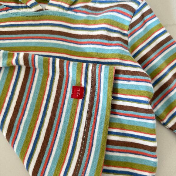 Tea Collection Green Stripe Hoodie - Size 6-12 Months - Picture 5 of 5